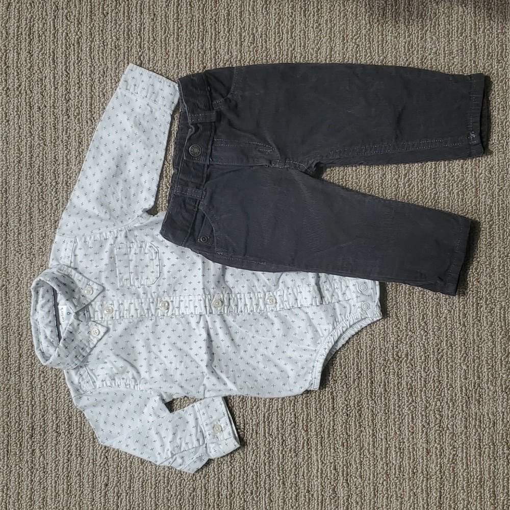 Carter's collated shirt/bodysuit and cordoroy set